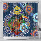 Personalised Cowboys NAIDOC Week 2024 Shower Curtain Australia Aboriginal Dot Painting