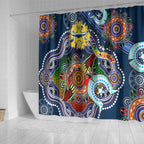 Personalised Cowboys NAIDOC Week 2024 Shower Curtain Australia Aboriginal Dot Painting