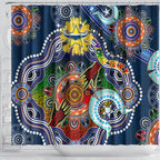 Personalised Cowboys NAIDOC Week 2024 Shower Curtain Australia Aboriginal Dot Painting