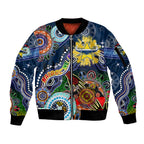 Personalised Cowboys NAIDOC Week 2024 Sleeve Zip Bomber Jacket Australia Aboriginal Dot Painting