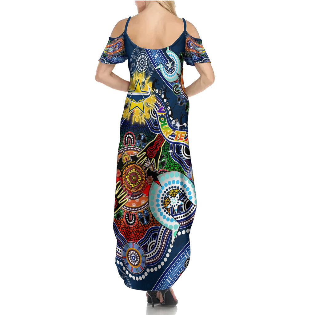 Personalised Cowboys NAIDOC Week 2024 Summer Maxi Dress Australia Aboriginal Dot Painting