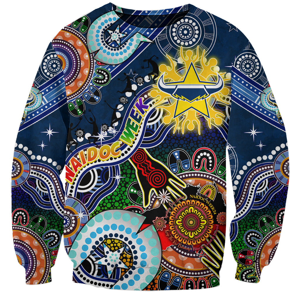 Personalised Cowboys NAIDOC Week 2024 Sweatshirt Australia Aboriginal Dot Painting