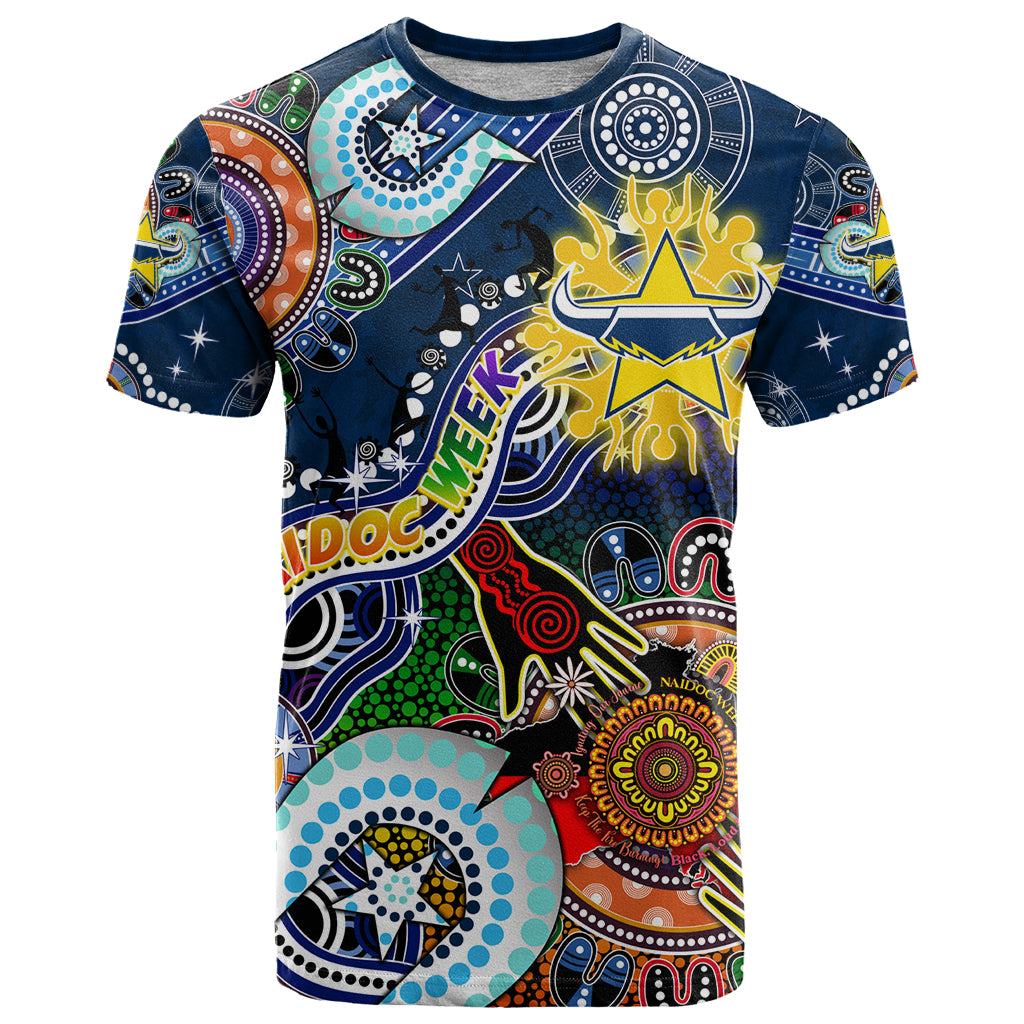 Personalised Cowboys NAIDOC Week 2024 T Shirt Australia Aboriginal Dot Painting