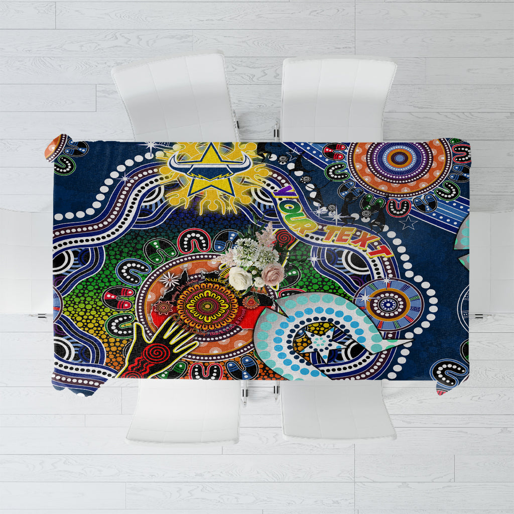 Personalised Cowboys NAIDOC Week 2024 Tablecloth Australia Aboriginal Dot Painting