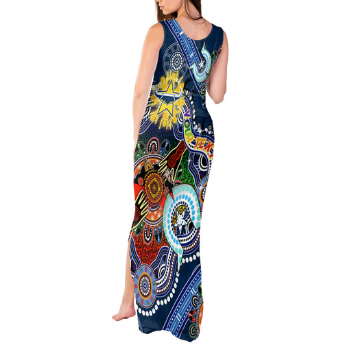 Personalised Cowboys NAIDOC Week 2024 Tank Maxi Dress Australia Aboriginal Dot Painting