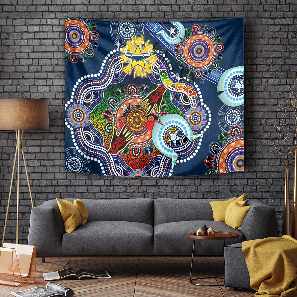 Personalised Cowboys NAIDOC Week 2024 Tapestry Australia Aboriginal Dot Painting