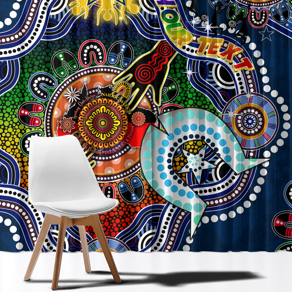 Personalised Cowboys NAIDOC Week 2024 Window Curtain Australia Aboriginal Dot Painting
