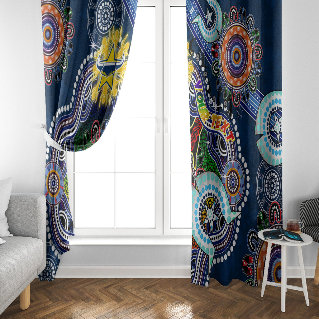 Personalised Cowboys NAIDOC Week 2024 Window Curtain Australia Aboriginal Dot Painting