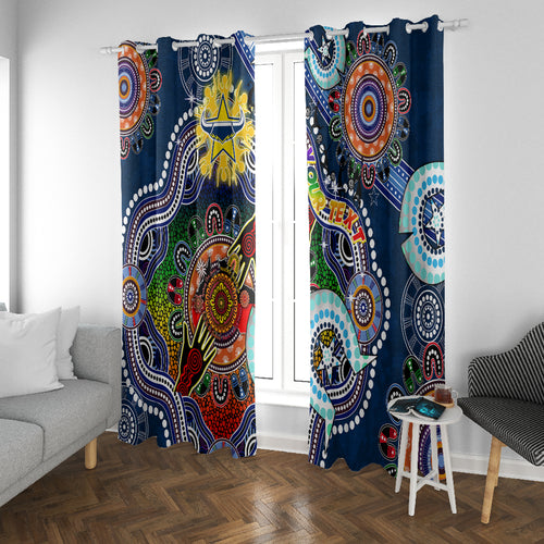 Personalised Cowboys NAIDOC Week 2024 Window Curtain Australia Aboriginal Dot Painting