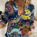 Personalised Cowboys NAIDOC Week 2024 Women Casual Shirt Australia Aboriginal Dot Painting