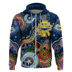 Personalised Cowboys NAIDOC Week 2024 Zip Hoodie Australia Aboriginal Dot Painting