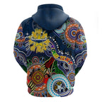 Personalised Cowboys NAIDOC Week 2024 Zip Hoodie Australia Aboriginal Dot Painting