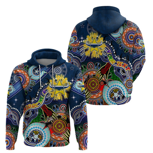 Personalised Cowboys NAIDOC Week 2024 Zip Hoodie Australia Aboriginal Dot Painting