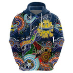 Personalised Cowboys NAIDOC Week 2024 Zip Hoodie Australia Aboriginal Dot Painting