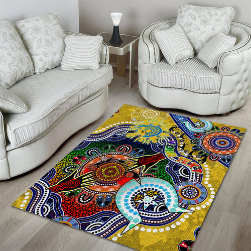 Personalised Eels NAIDOC Week 2024 Area Rug Australia Aboriginal Dot Painting