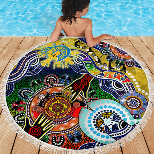 Personalised Eels NAIDOC Week 2024 Beach Blanket Australia Aboriginal Dot Painting