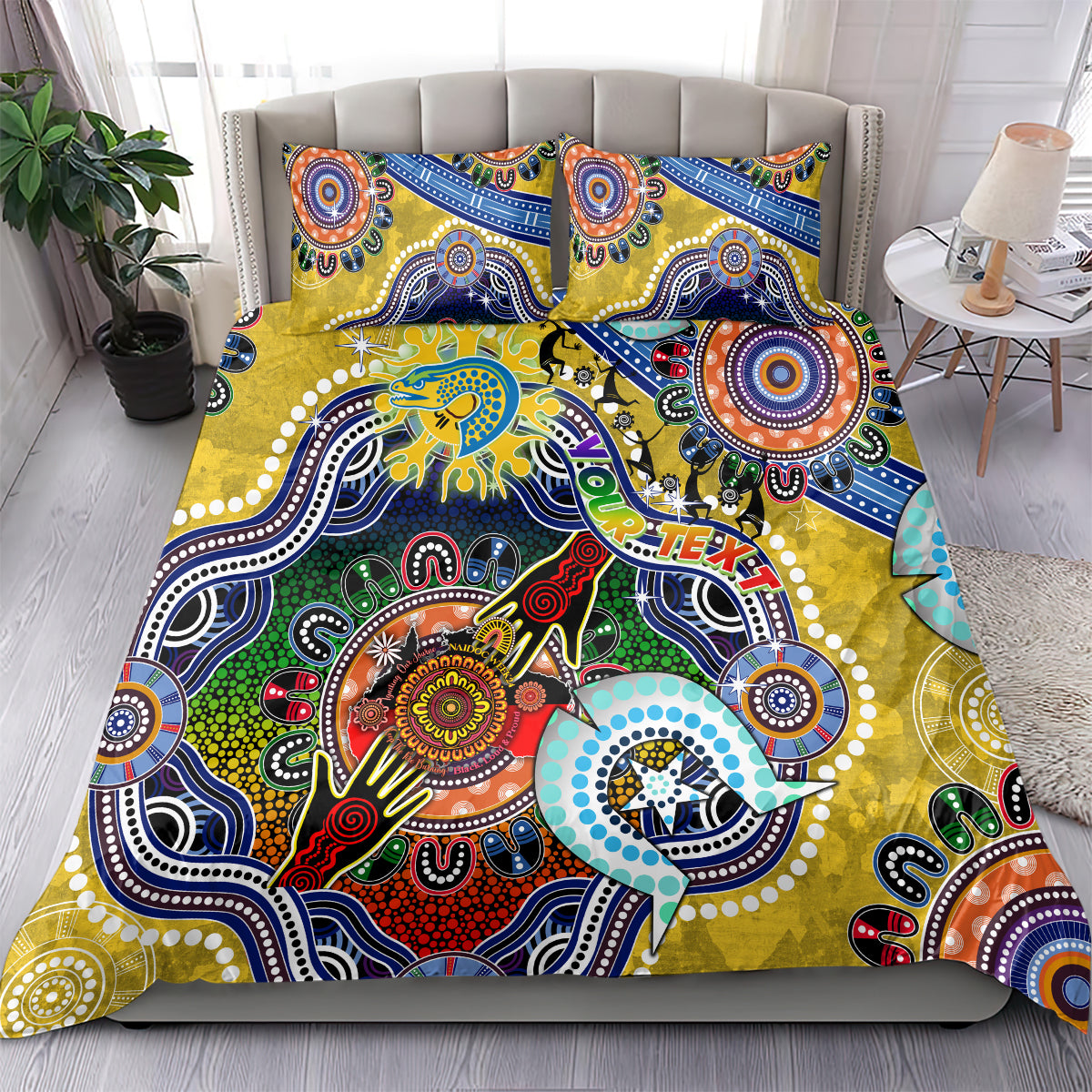 Personalised Eels NAIDOC Week 2024 Bedding Set Australia Aboriginal Dot Painting