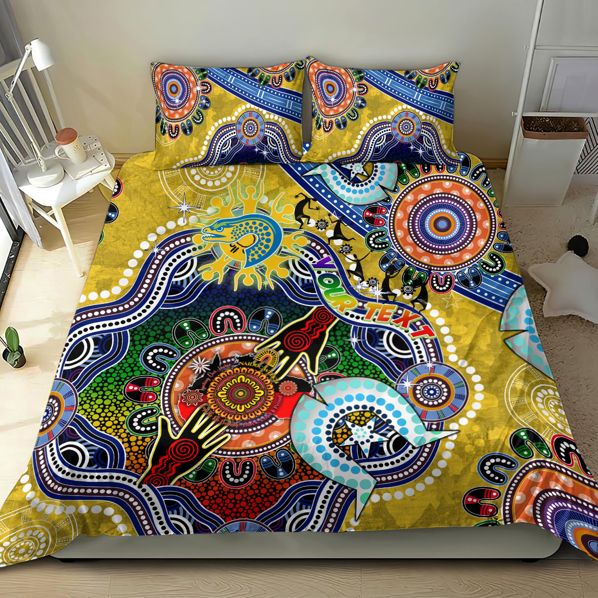 Personalised Eels NAIDOC Week 2024 Bedding Set Australia Aboriginal Dot Painting