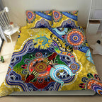 Personalised Eels NAIDOC Week 2024 Bedding Set Australia Aboriginal Dot Painting