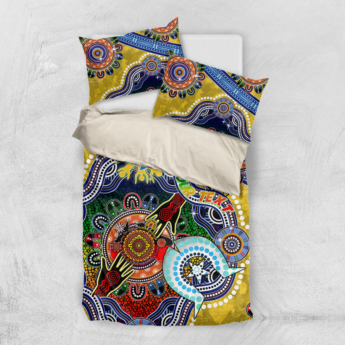 Personalised Eels NAIDOC Week 2024 Bedding Set Australia Aboriginal Dot Painting