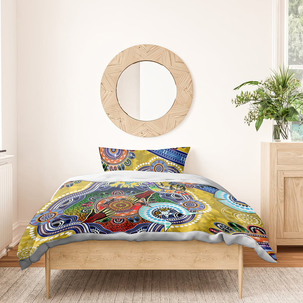 Personalised Eels NAIDOC Week 2024 Bedding Set Australia Aboriginal Dot Painting