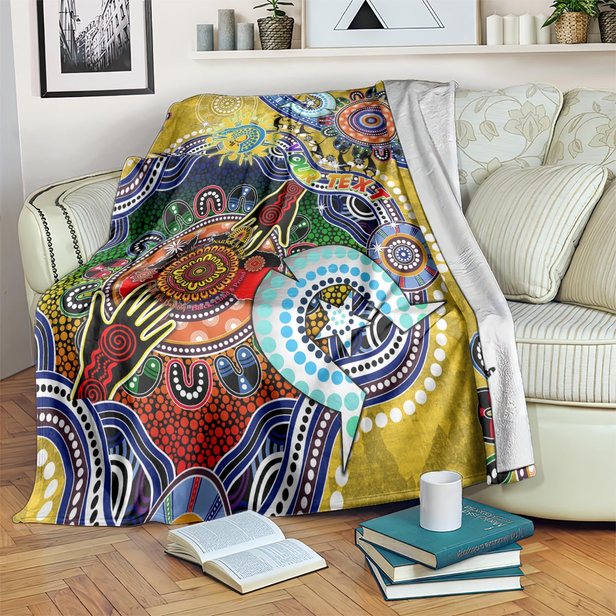 Personalised Eels NAIDOC Week 2024 Blanket Australia Aboriginal Dot Painting