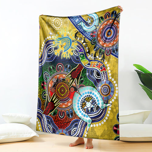 Personalised Eels NAIDOC Week 2024 Blanket Australia Aboriginal Dot Painting
