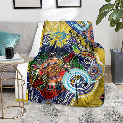 Personalised Eels NAIDOC Week 2024 Blanket Australia Aboriginal Dot Painting