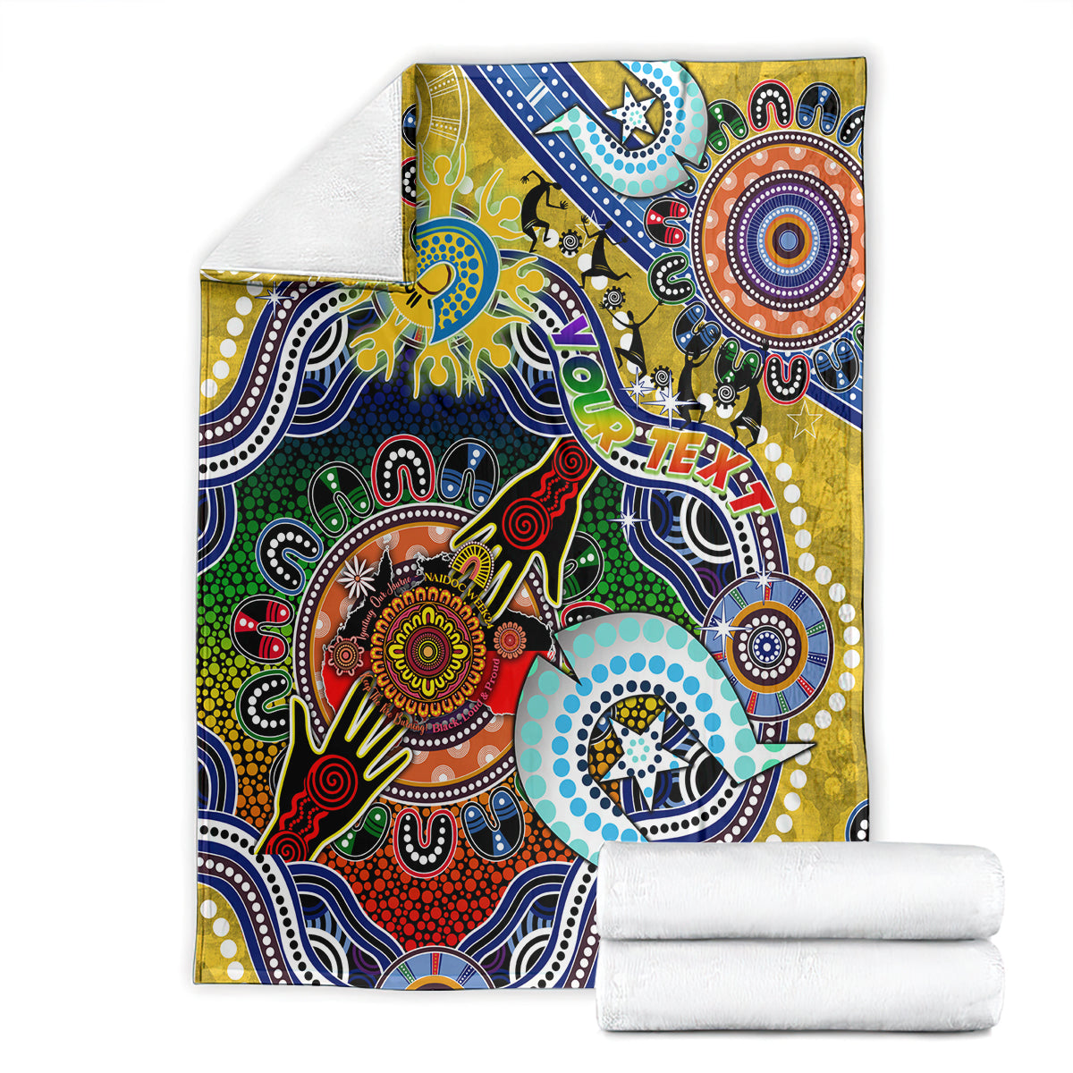 Personalised Eels NAIDOC Week 2024 Blanket Australia Aboriginal Dot Painting