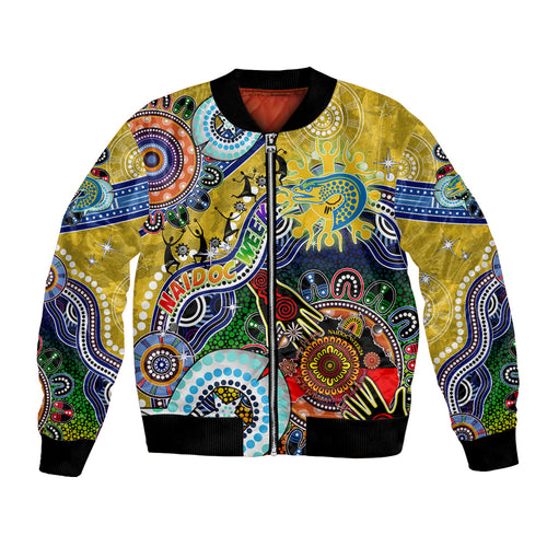 Personalised Eels NAIDOC Week 2024 Bomber Jacket Australia Aboriginal Dot Painting