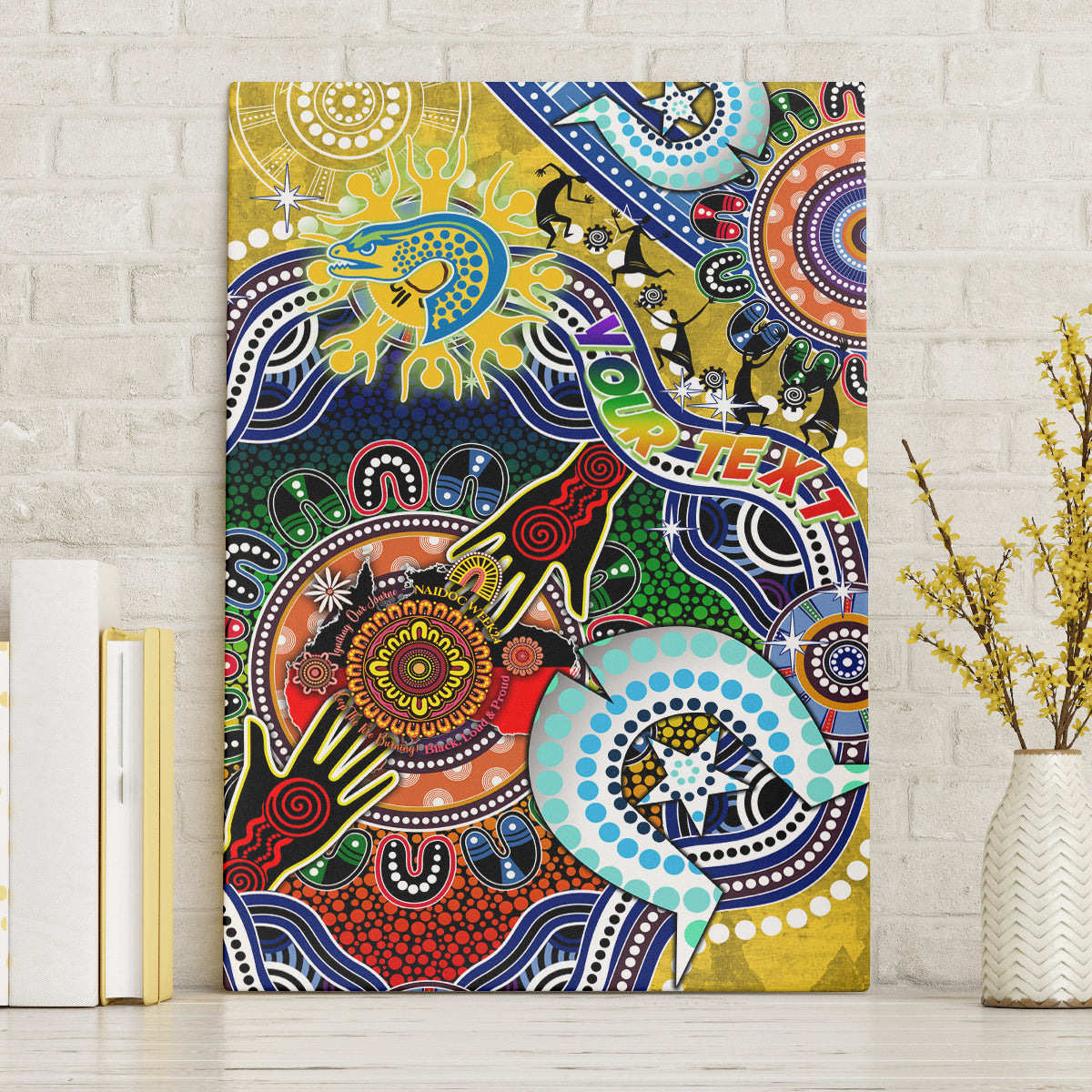Personalised Eels NAIDOC Week 2024 Canvas Wall Art Australia Aboriginal Dot Painting
