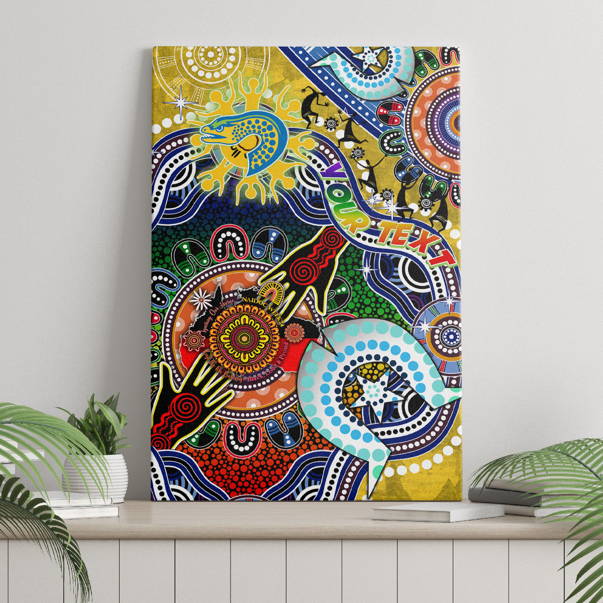 Personalised Eels NAIDOC Week 2024 Canvas Wall Art Australia Aboriginal Dot Painting