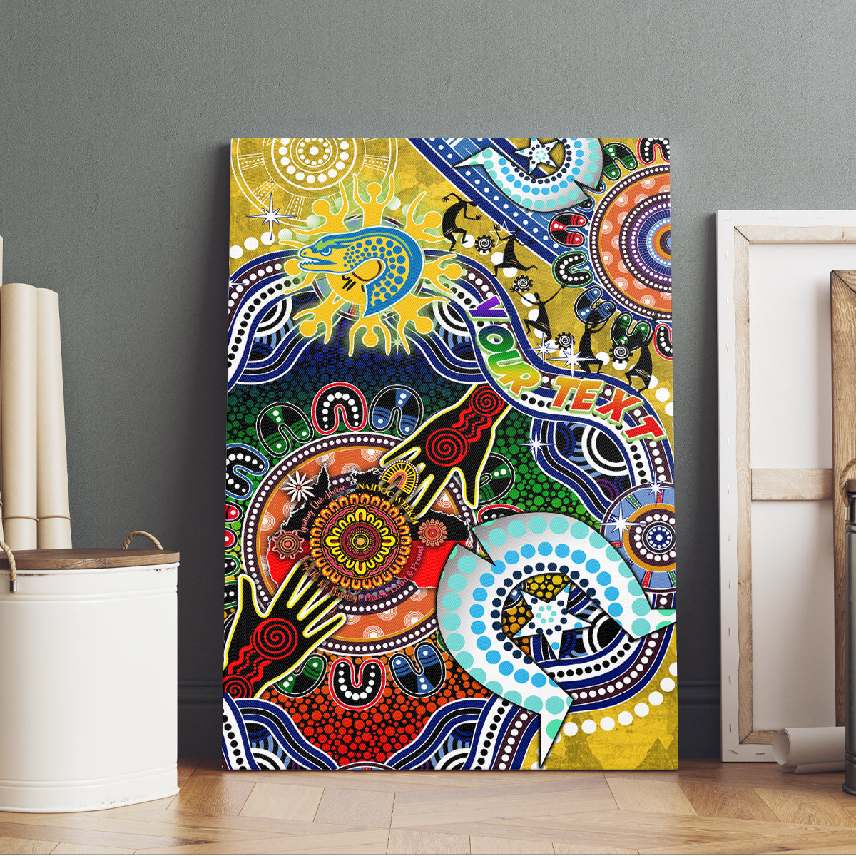 Personalised Eels NAIDOC Week 2024 Canvas Wall Art Australia Aboriginal Dot Painting