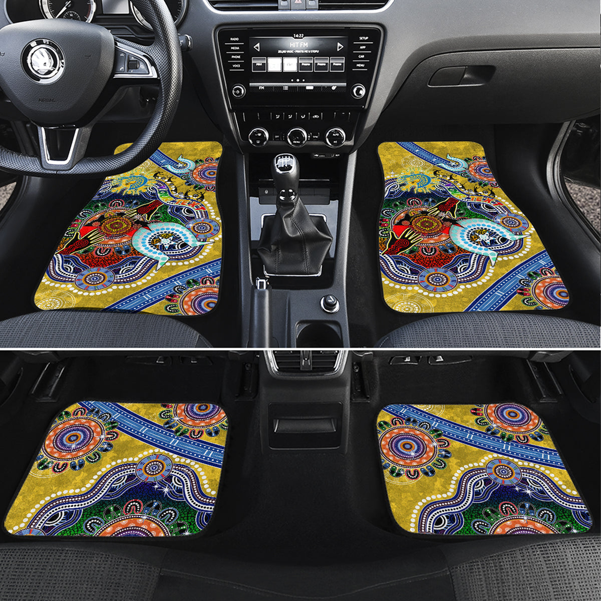 Personalised Eels NAIDOC Week 2024 Car Mats Australia Aboriginal Dot Painting