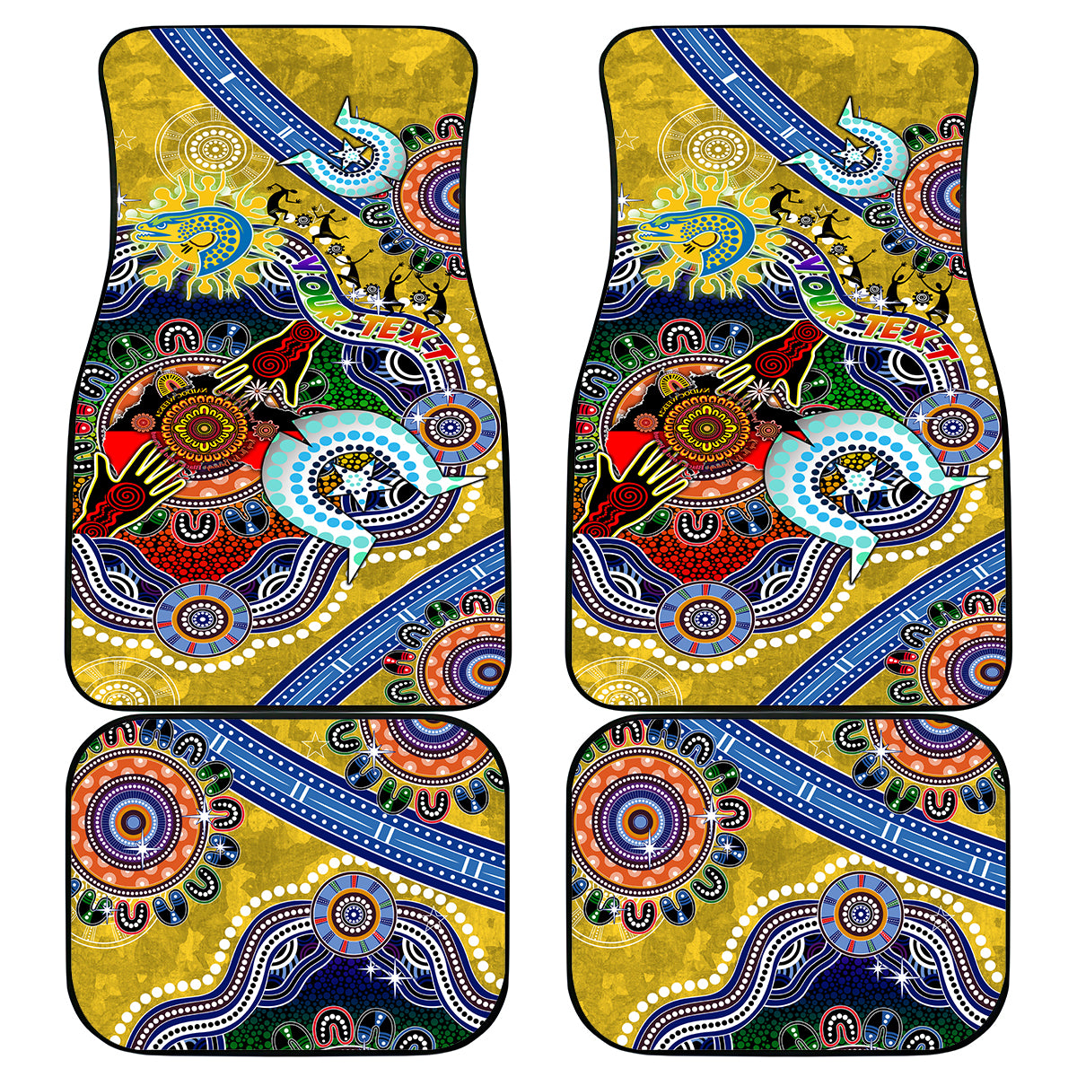 Personalised Eels NAIDOC Week 2024 Car Mats Australia Aboriginal Dot Painting
