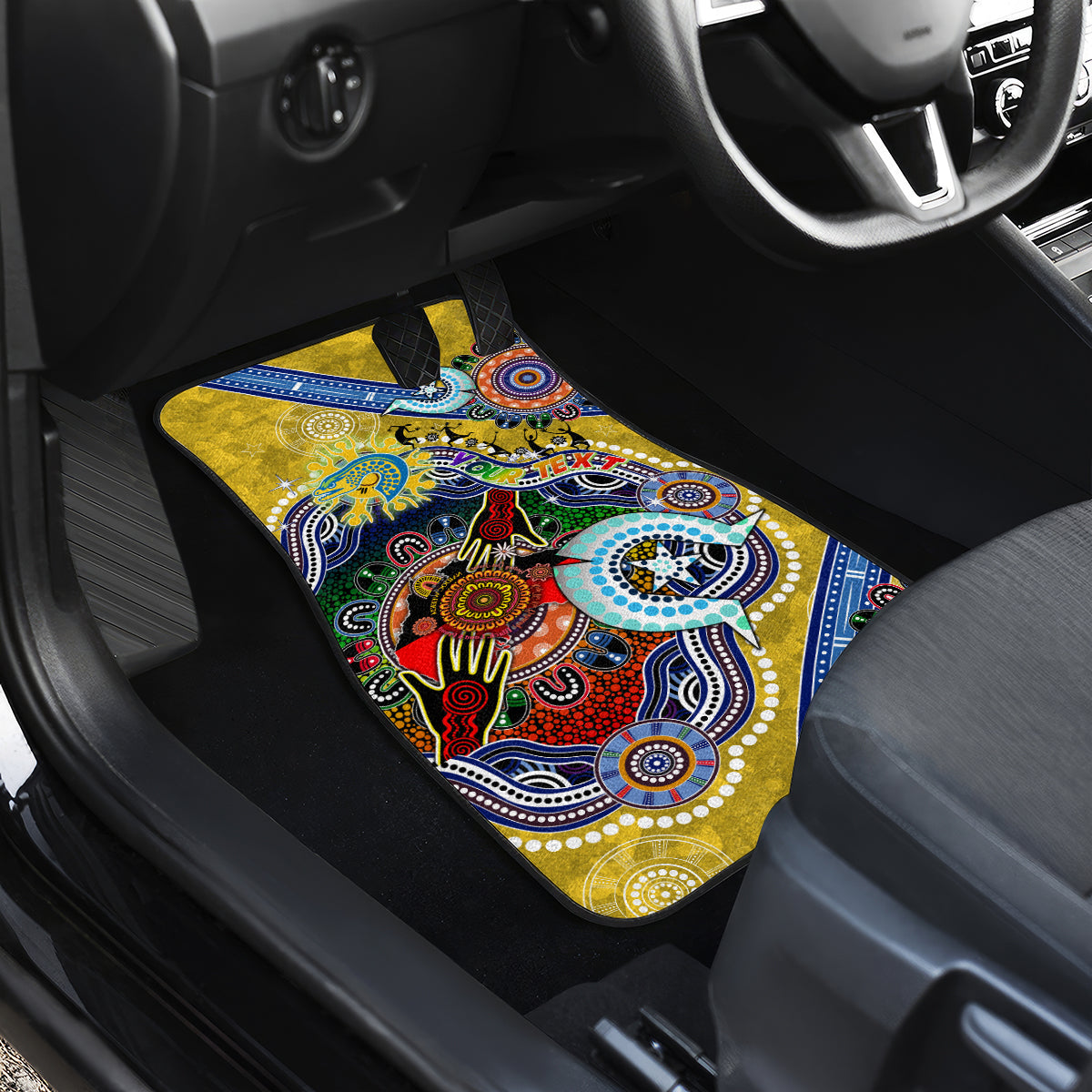 Personalised Eels NAIDOC Week 2024 Car Mats Australia Aboriginal Dot Painting