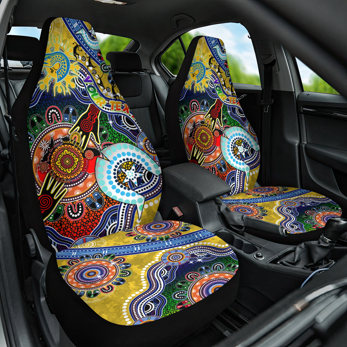 Personalised Eels NAIDOC Week 2024 Car Seat Cover Australia Aboriginal Dot Painting