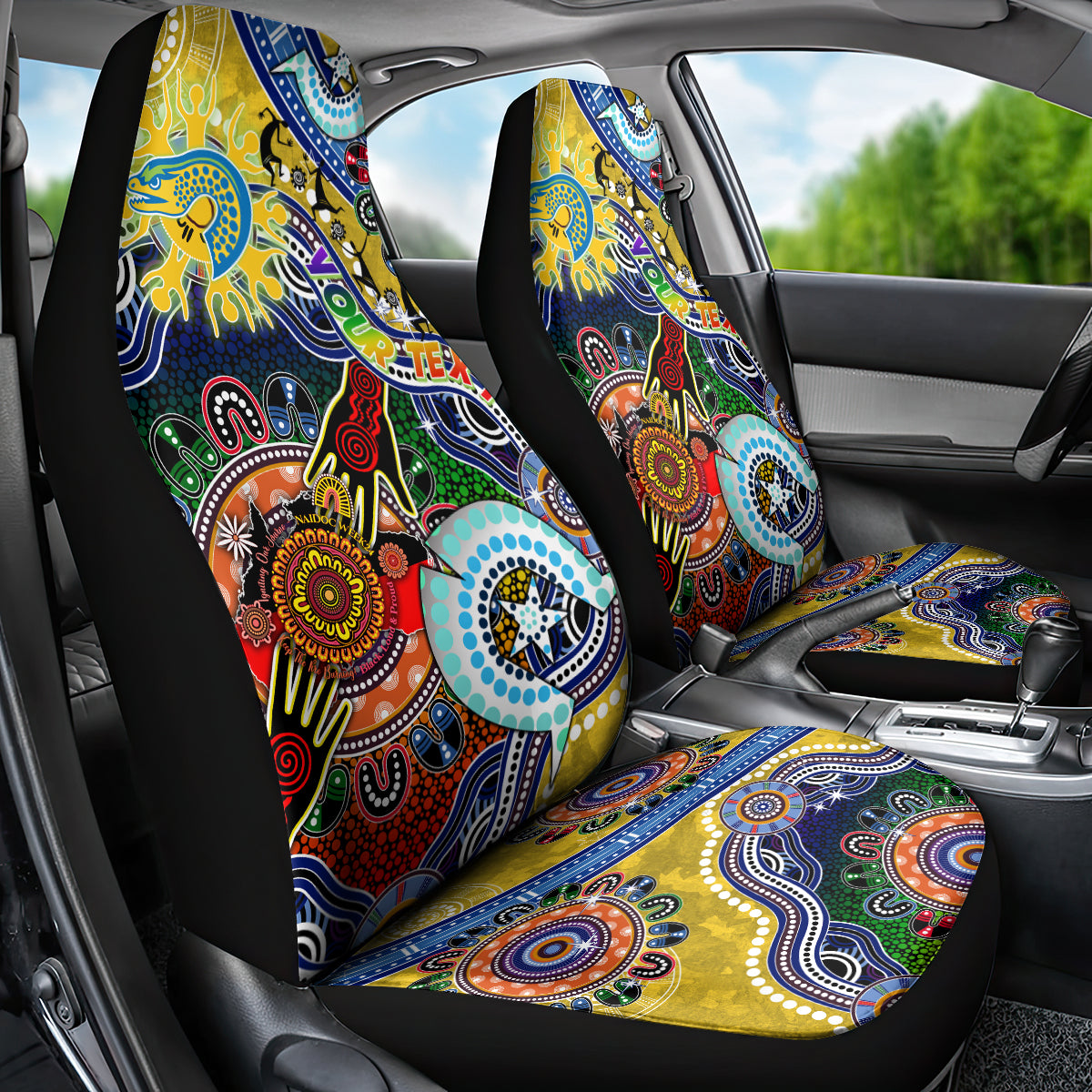 Personalised Eels NAIDOC Week 2024 Car Seat Cover Australia Aboriginal Dot Painting