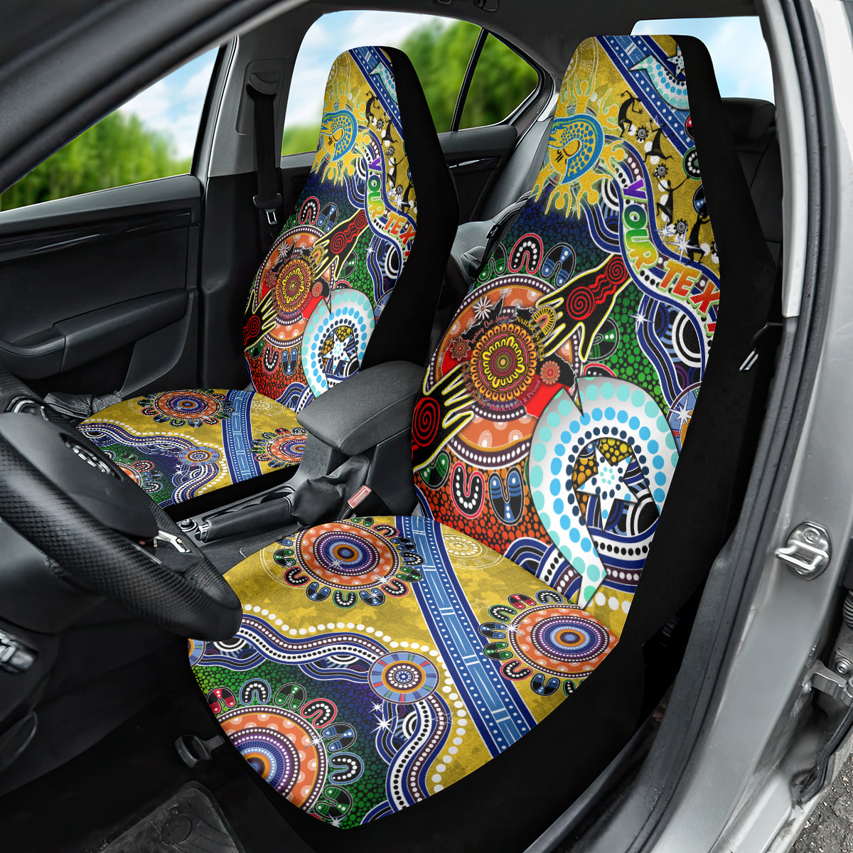 Personalised Eels NAIDOC Week 2024 Car Seat Cover Australia Aboriginal Dot Painting