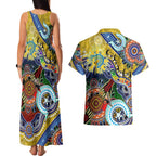 Personalised Eels NAIDOC Week 2024 Couples Matching Tank Maxi Dress and Hawaiian Shirt Australia Aboriginal Dot Painting