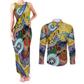 Personalised Eels NAIDOC Week 2024 Couples Matching Tank Maxi Dress and Long Sleeve Button Shirt Australia Aboriginal Dot Painting