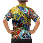 Personalised Eels NAIDOC Week 2024 Family Matching Mermaid Dress and Hawaiian Shirt Australia Aboriginal Dot Painting