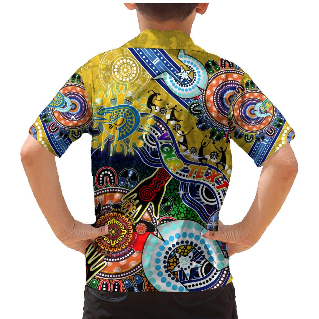 Personalised Eels NAIDOC Week 2024 Family Matching Mermaid Dress and Hawaiian Shirt Australia Aboriginal Dot Painting