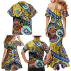 Personalised Eels NAIDOC Week 2024 Family Matching Mermaid Dress and Hawaiian Shirt Australia Aboriginal Dot Painting