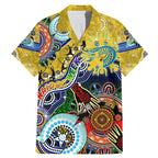 Personalised Eels NAIDOC Week 2024 Family Matching Mermaid Dress and Hawaiian Shirt Australia Aboriginal Dot Painting