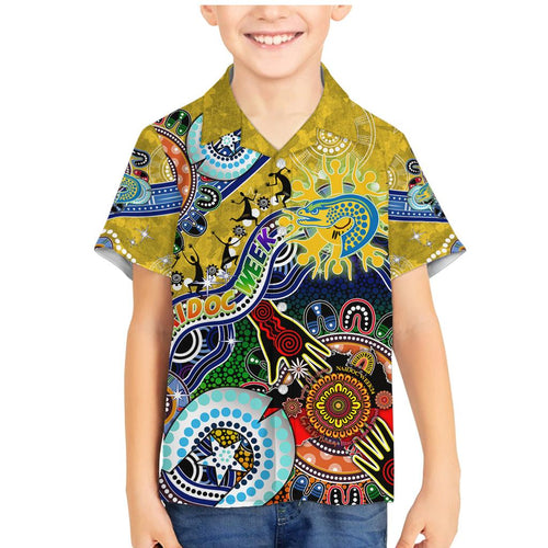 Personalised Eels NAIDOC Week 2024 Family Matching Mermaid Dress and Hawaiian Shirt Australia Aboriginal Dot Painting