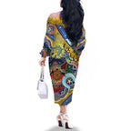 Personalised Eels NAIDOC Week 2024 Family Matching Off The Shoulder Long Sleeve Dress and Hawaiian Shirt Australia Aboriginal Dot Painting