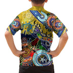 Personalised Eels NAIDOC Week 2024 Family Matching Off Shoulder Maxi Dress and Hawaiian Shirt Australia Aboriginal Dot Painting