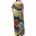Personalised Eels NAIDOC Week 2024 Family Matching Off Shoulder Maxi Dress and Hawaiian Shirt Australia Aboriginal Dot Painting