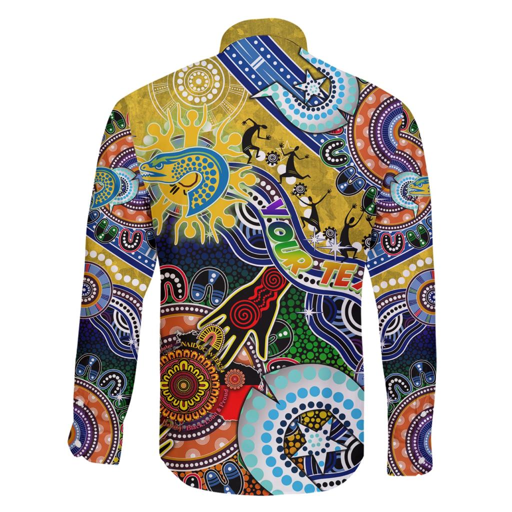 Personalised Eels NAIDOC Week 2024 Family Matching Short Sleeve Bodycon Dress and Hawaiian Shirt Australia Aboriginal Dot Painting